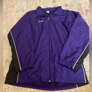 Reebok Vintage Purple & Black Nylon Windbreaker Zip Up Jacket 2XLT Performance
